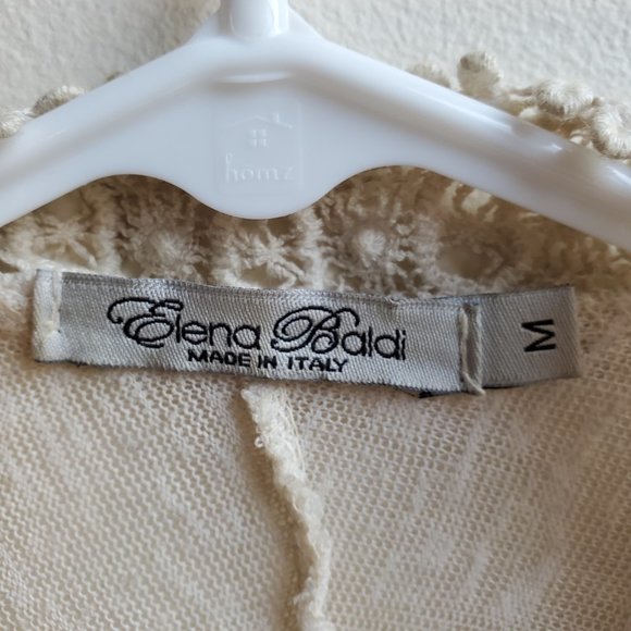 Elena Baldi Italian Beige Open Cardigan Size Medium - Picture 9 of 16